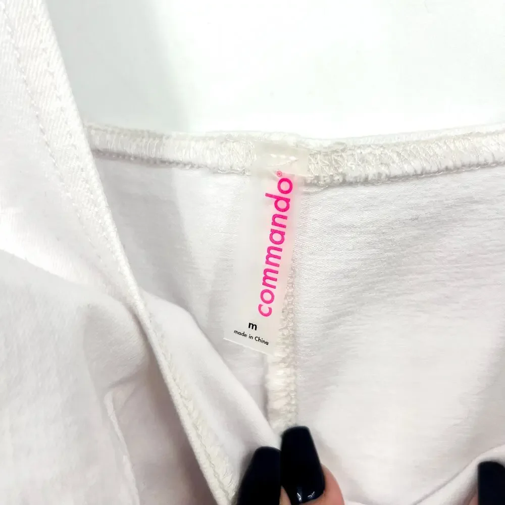 Commando Do It All White Square-Neck Denim Bodysuit